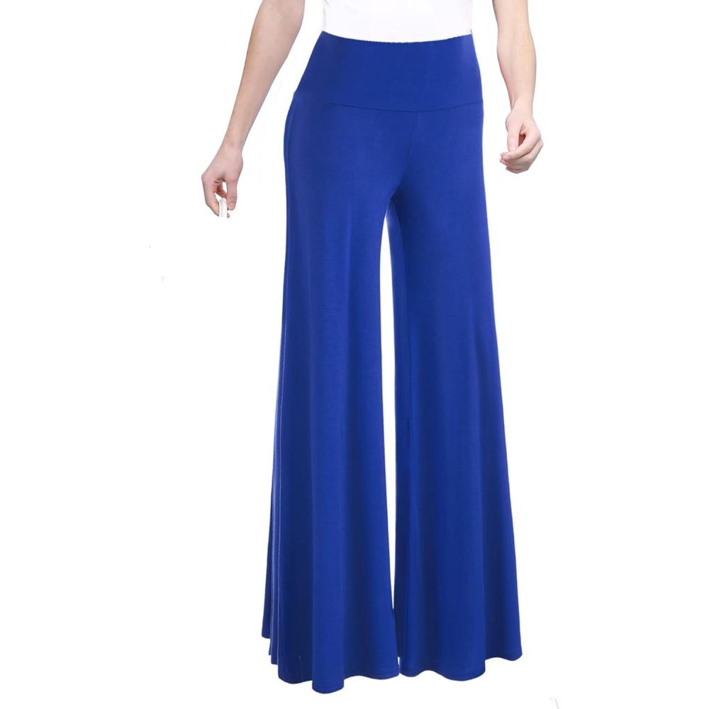 imageMade By Johnny MBJ Womens Casual Comfy SolidTie Dye Wide Leg Palazzo Lounge Pants XS5XLWb750cobaltblue