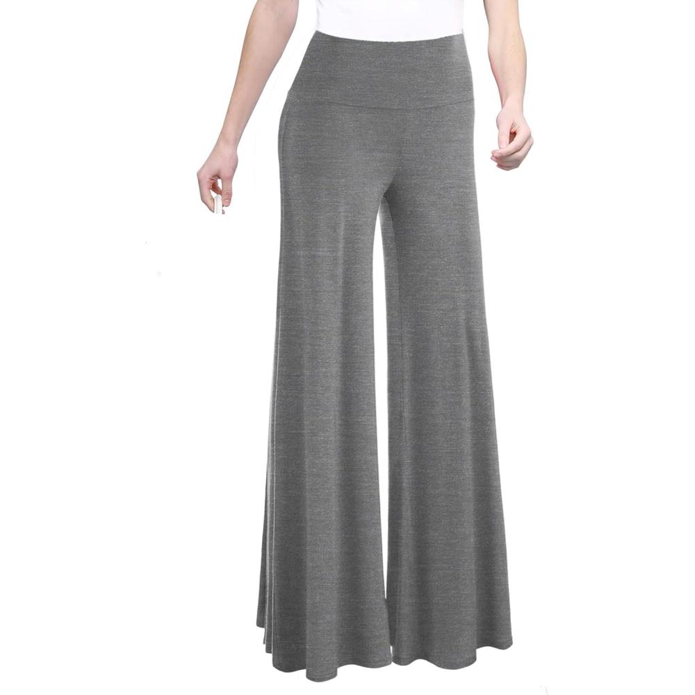 imageMade By Johnny MBJ Womens Casual Comfy SolidTie Dye Wide Leg Palazzo Lounge Pants XS5XLWb750heatherdarkgrey