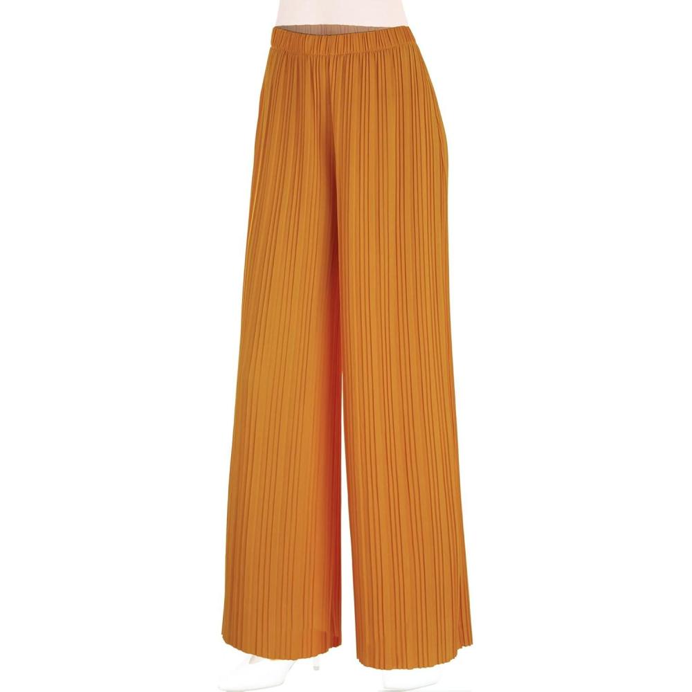 imageMade By Johnny Womens Wide Leg Palazzo Pants High Waist Flowy Fit with Drawstring Waistband for Casual StyleWb1794mustard