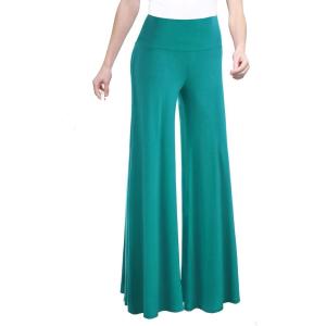 Made By Johnny MBJ Women’s Casual Comfy Solid/Tie Dye Wide Leg Palazzo Lounge Pants (XS~5XL)(Wb750_jade)