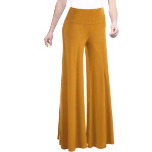 Made By Johnny MBJ Women’s Casual Comfy Solid/Tie Dye Wide Leg Palazzo Lounge Pants (XS~5XL)(Wb750_mustard)